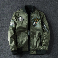 Motorcycle jacket Army Air Force Fly Pilot Jacket Military Airborne Flight Tactical Men two side wear Aviator Bomber Jacket