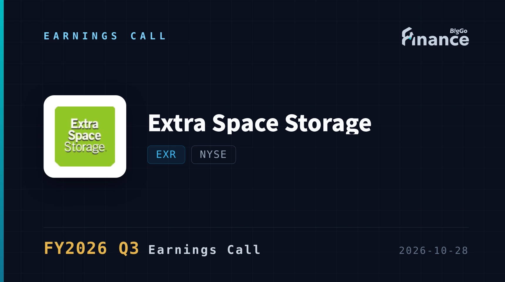 [Extra Space Storage Q3 2026 Earnings Call] Extra Space Raises FFO Guidance to $8.45 as Same-Store Revenue Accelerates for Fifth Straight Quarter