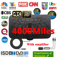 Digital TV Antenna For Indoor Global TV Receiver DVB T2 Signal Amplifier Booster For Smart tv RV Car antenna 4K Channel Free