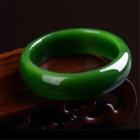 Nanyang Jade Factory Wholesale Outer Mongolia Jade Bracelet Female One-Piece Delivery Female Spinach Full Green Jade Bracelet