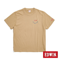 EDWIN  寬版 吉普車印花短袖T恤-男款 淺卡其 #暖身慶