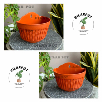 pot bunga tanaman dinding tempel nara 18 MERAH BATA - CJP NARA 5518