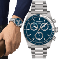 TISSOT天梭 官方授權 PRS516 計時石英腕錶 母親節 禮物 40mm/T1494171104100