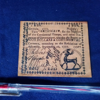 Uang kuno Amerika Continental Certificate 4 Dolar 1777 Layak Koleksi