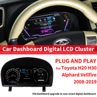 Krando 12.3'' Car Digital Cluster For Toyota H20 H30 Alphard Vellfire 2008-2019 LCD Dashboard Instrument Virtual Cockpit Screen
