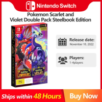 Pokemon Scarlet and Violet Double Pack Steelbook Edition Nintendo Switch Game Deals Adventure RPG Genre for Switch OLED Lite
