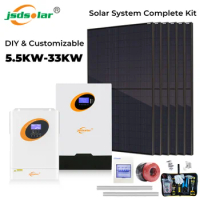 jsdsolar 5.5KW 11KW Solar System for Home Complete Kit With LiFePo4 Battery Hybrid Inverter Solar Panel Off Grid PV Power System