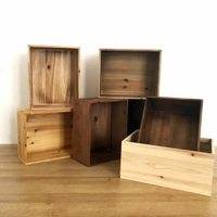 實木筐復古木盒裝飾超市堆頭木箱定制陳列盒大小木框箱水果展示筐