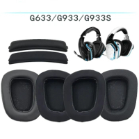 Earphone Accessories for Logitech G633 G933 G933S Earphone Sponge Cover EarPads Cotton Ear Leather Earmuffs Cross Beam Head Pad