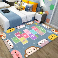 Children's game crawling carpet cartoon animal number grid game puzzle carpet bedroom children's room decorative floor mat