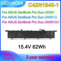 DODOMORN 15.4V 62Wh Laptop Battery For Asus ZenBook Pro Duo UX581GV UX581G UX581GV C42N1846-1 0B200-03490000 4ICP5/41/75-2