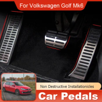 Car Pedals Stainless Steel Gas Brake Footrest Pedal Protection Accessories for Volkswagen VW Golf Mk6 Jetta SportWagen Vento 5K