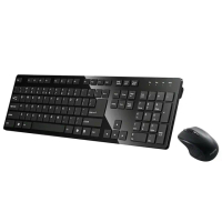 【i-Rocks】K01RP 2.4G無線鍵盤滑鼠組-黑色