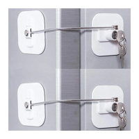 New Refrigerator Lock, Mini Fridge Lock With Key For Adults, Lock For A Fridge, Cabinet Door(White 2Pack)