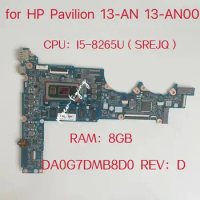DA0G7DMB8D0 Mainboard For HP Pavilion 13-AN 13-AN00 Laptop Motherboard CPU :I5-8265U SREJQ RAM:8GB DDR4 L37350-601 L37350-501