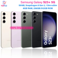 Samsung Galaxy S23+ 5G S916B 256GB/512GB Original Mobile Phone 6.6" Snapdragon 8 Gen 2 Octa Core 50MP&amp;Dual 12MP 8GB RAM eSim