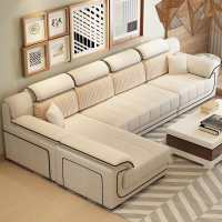 楓林宜居 布藝沙發 客廳簡約現代大小戶型L型 轉角貴妃家具組合免洗布沙發