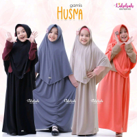 Husna gamis syari set hijab | labebah | dress anak polos
