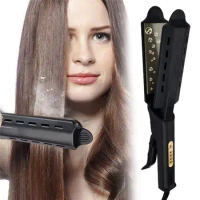 2 In 1 Hair Straightener And Curling Iron Ceramic Professional Steam Hair Straightener Flat Iron