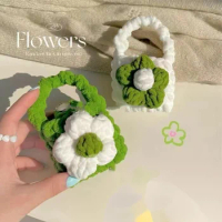 Handmade DIY Plush Knitted Flowers Handbag Headphone Bag For Airpods1 2 3 Pro Cute Bluetooth Headphone Case For Airpods Pro 2