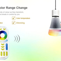 [Seven Neon]2sets nique design 2.4GHz wireless color temperature 4-zone RGB+CCT remote controller for led strip bulb spot light
