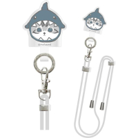 Mofusand 鯊魚貓頭 手機環連繩(肩帶使用時長約75cm) 攀岩繩 電話繩 掛頸手機掛繩(適合任何型號手機) MOFU-11A