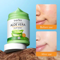 100g Clay Facial Mask Anti Acne Aloe Mud Mask Deep Cleansing Pores Blackheads Brighten Beauty Skin Care Face Clay Mask