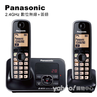 Panasonic 2.4GHz數位答錄大字體雙手機無線電話 KX-TG3721+1 (黑)