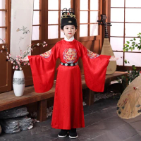 Children's Ancient Costume Boy Hanfu Emperor Dragon Robe Qin Han Tang Dynasty Ming Watch