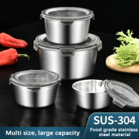 1/4pcs/Set Stainless Steel Food Storage Lunch Box Containers Leakproof Sealed Fresh Box Reusable Food Container for Salads Bento