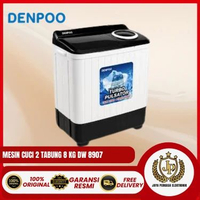 MESIN CUCI DENPOO 2 TABUNG KAPASITAS 8KG DW 8907 B PRODUK ORIGINAL DAN BERGARANSI