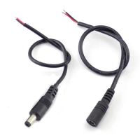 22AWG DC 12V 3A Power Supply Cord Extension Cable Male Female Connector for CCTV LED Strip Light Adapter Wire 5.5*2.1mm W28
