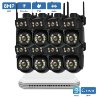 8MP PTZ WIFI Camera Kit Dual Lens IP Camera Smart Home ICSEE APP Night Vision NVR Outdoor 8CH Wirele