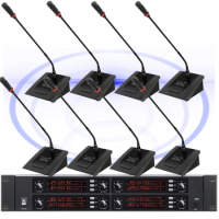 Microflx MXC800 8 Table Digital Wireless Microphone System 8 Gooseneck Conference Anti-interference Meeting Room Set