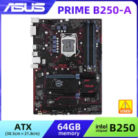 ASUS PRIME B250-A Intel B250 Motherboard LGA 1151 Socket for Core i7 6700 6700K 6700T 7700 7700K 7700T Used Mainboard ATX DDR4