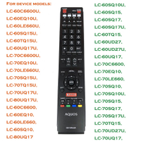 Sharp LED TV Remote Control GB118WJSA with LC-60EQ10 LC-60EQ10U LC-60SQ10 LC-60SQ10U LC-60SQ15 LC-60SQ15U LC-60SQ17 LC-60C6600U, LC-60EQ10U, LC-60LE660U, LC-60SQ15U, LC-60TQ15U