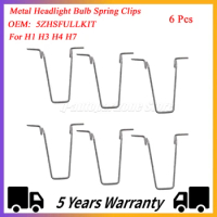 6Pcs Metal Headlight Bulb Spring Clips For H1 H3 H4 H7 5ZHSFULLKIT Car Headlamp Light Bulb Retainer Spring Clips Buckles
