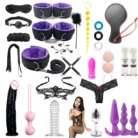 30 ชิ้น/เซ็ตผู้ใหญ่ของเล่นของเล่นสำหรับผู้หญิง BDSM Bondage ชุด Handcuffs Mask Dildo Vibratorn ก้น Anal Plug ผู้ใหญ่เกม SM Sex Toy