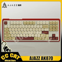 Pre Sale Ajazz Ak870 Mechanical Keyboard Wireless Bluetooth Keyborads 3Mode Knob Gasket Hot Swap Screen Rgb Custom Game Keyboard