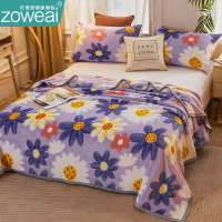 花朵毛毯子春秋單人珊瑚絨鋪墊床上用冬季學生宿舍加厚法蘭絨床單
