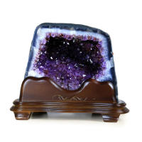 【開運方程式】紫晶洞l特紫鈦晶綠幽靈共生JU422(17.65kg紫水晶洞風水開運擺設)