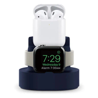 Pangkalan Pemegang Silikon Warna Pepejal, Untuk Pengecas Fon Kepala iWatch dan AirPods 32 Pro, Seras