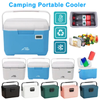 6L Camping Cooler Portable Multifunction Food Storage Box Long-Lasting Insulated Fridge with/no Thermometer for Outdoor Picnic