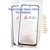 10Pcs GLASS +OCA LCD Screen Front Outer Lens For Oneplus 10R 9RT 9 9R 8T 7T 7 6T 6 For One Plus Front Touch Panel