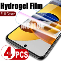 4PCS Soft Hydrogel Film For Xiaomi Poco M4 X3 NFC X4 M3 F4 F3 GT F2 Pro 5G Gel Safety Screen Protector Pocca X M F 4 3 3Pro 4Pro