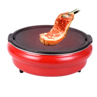 Korean 2000W Embedded electromagnetic barbecue oven Home indoor table Extra-large electric bbq grill with non-stick baking pan
