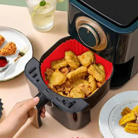 1PC - Air fryer with built-in silicone baking tray pad square