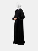 Khadijah Indonesia - Gamis Balonetta Lengan Balon Manset Smoke Jetblack