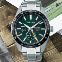 【SEIKO 精工】PRESAGE 新銳系列 GMT動力儲存顯示機械腕錶 母親節 禮物 推薦(SPB219J1/6R64-00C0G)