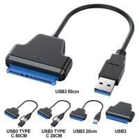 USB To SATA USB3.0 Cable USB 3.0 Type C External Hard Drive Serial 20/50CM SATA Converter for 2.5 Inch Tablet SSD